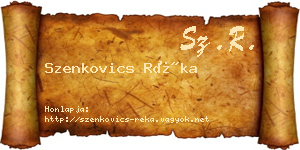 Szenkovics Réka névjegykártya